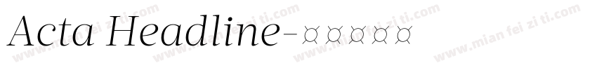 Acta Headline字体转换